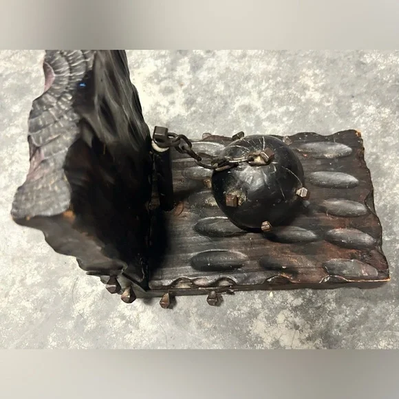 Medieval wood metal Ball and Chain gothic books rare vintage DUNGEON MACE - Picture 3 of 5